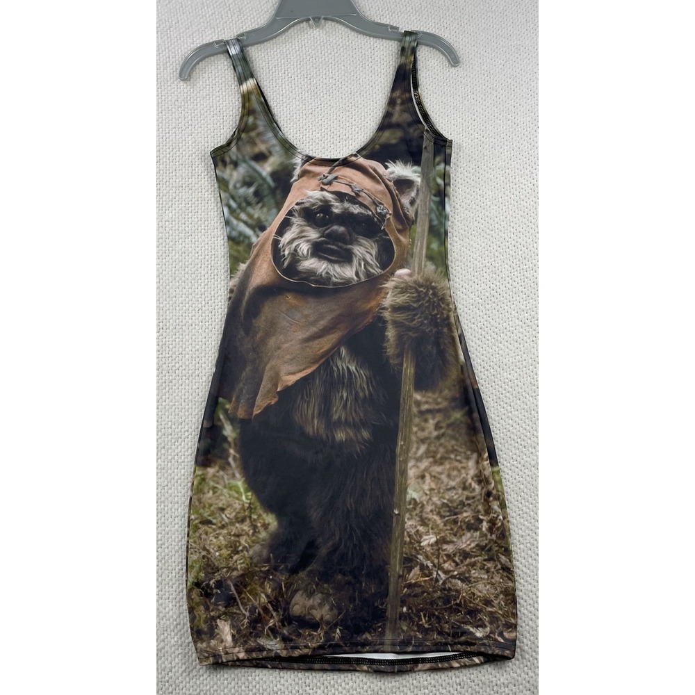 Blackmilk‎ Collabo Star Wars Size XS Ewok Print Bodycon Cosplay Tank Mini Dress